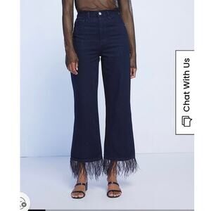 WEWOREWHAT Feather Straight Leg Jeans